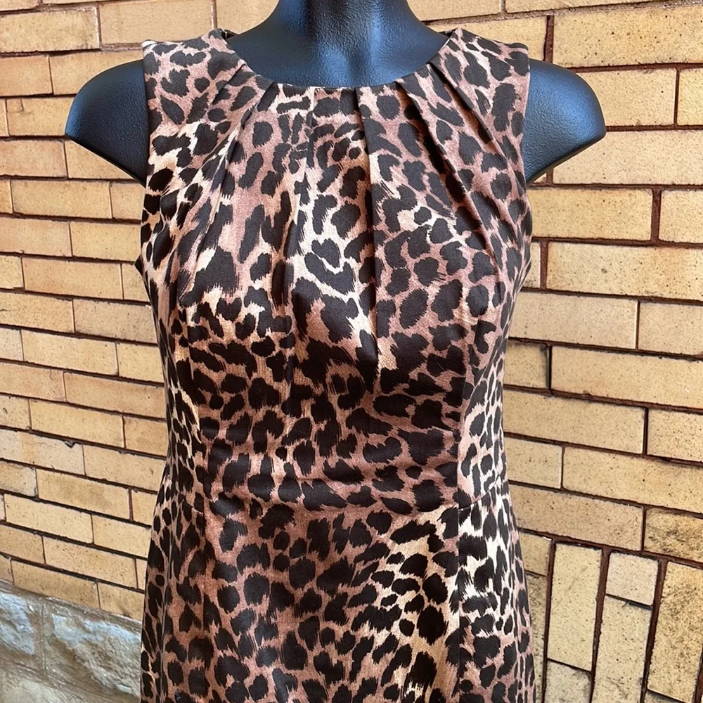 Michael Kors Leopard Print Sheath Dress Size 4